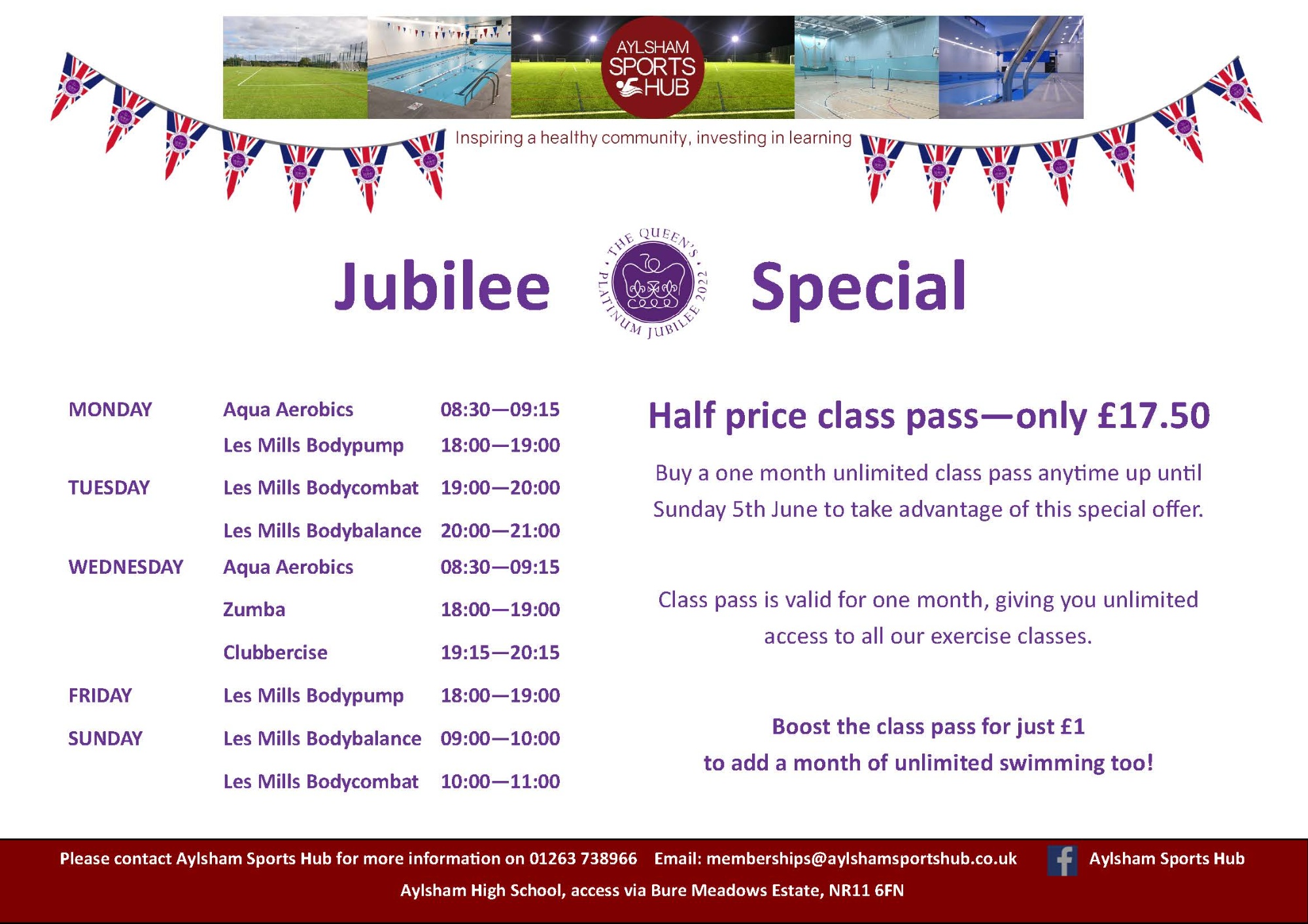 Aylsham Sports Hub Jubilee Exercise Class Offer