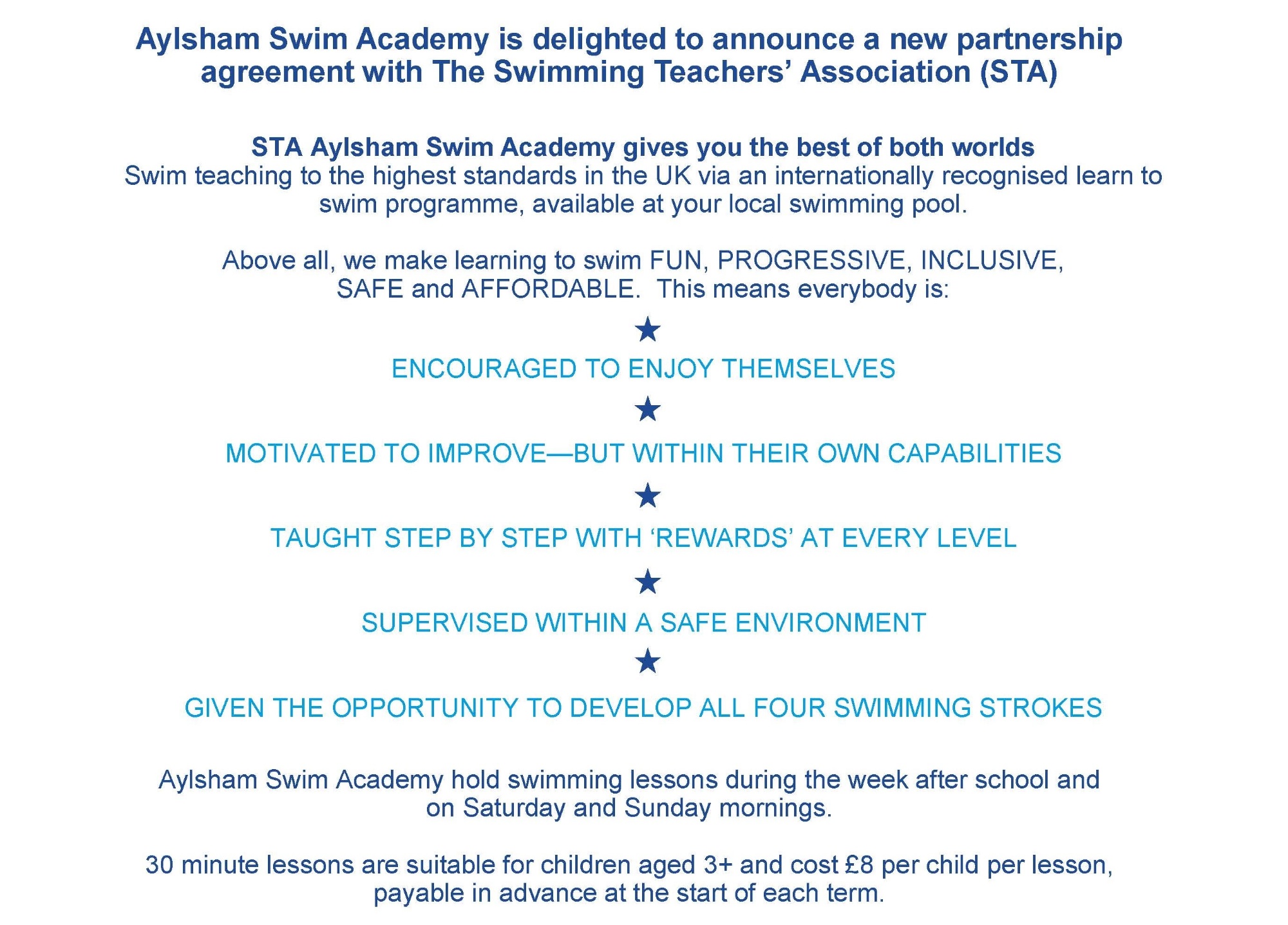 Children's swimming lessons